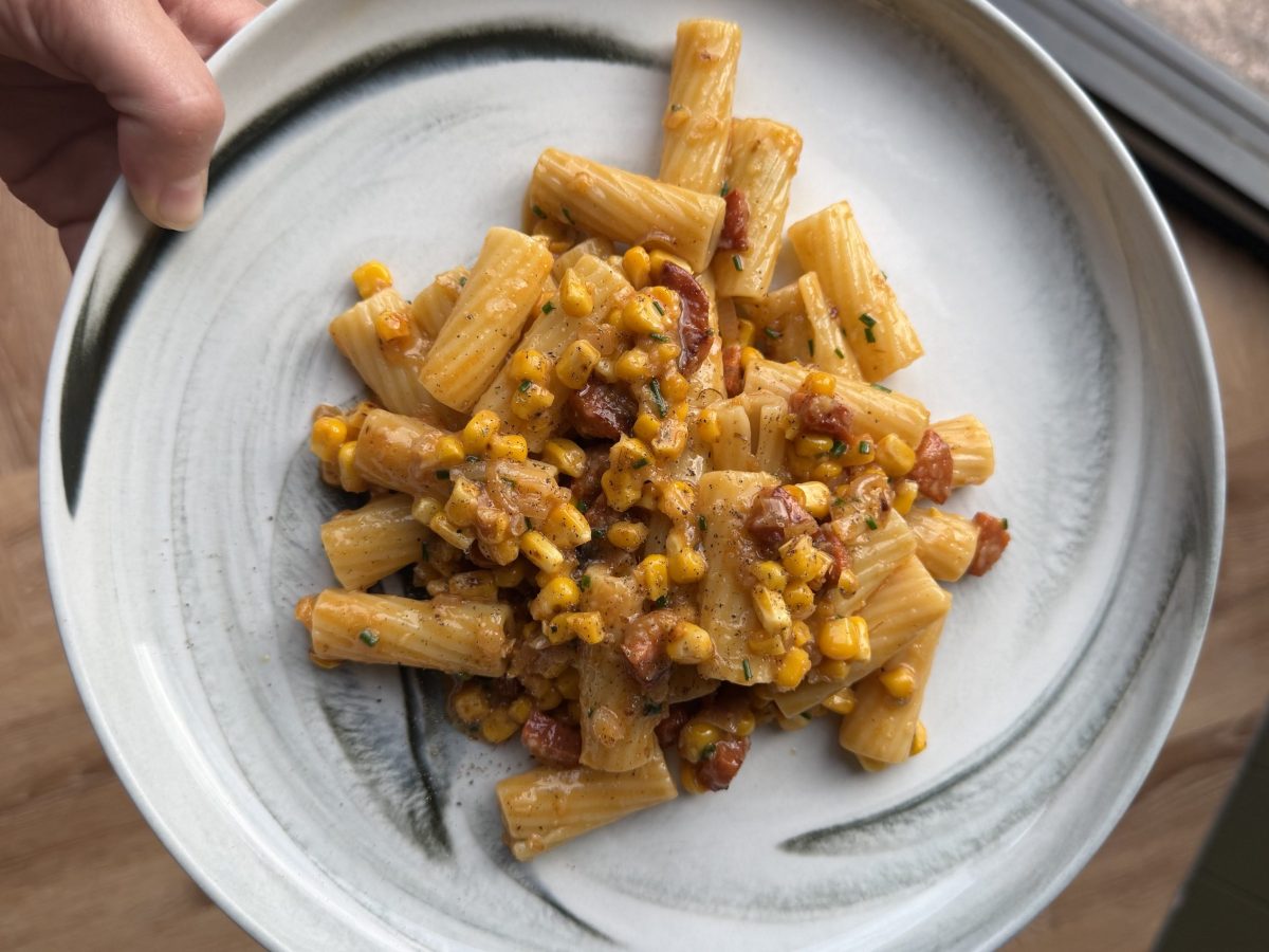 Not-a-Carbonara: Creamy Chorizo and Sweetcorn Pasta